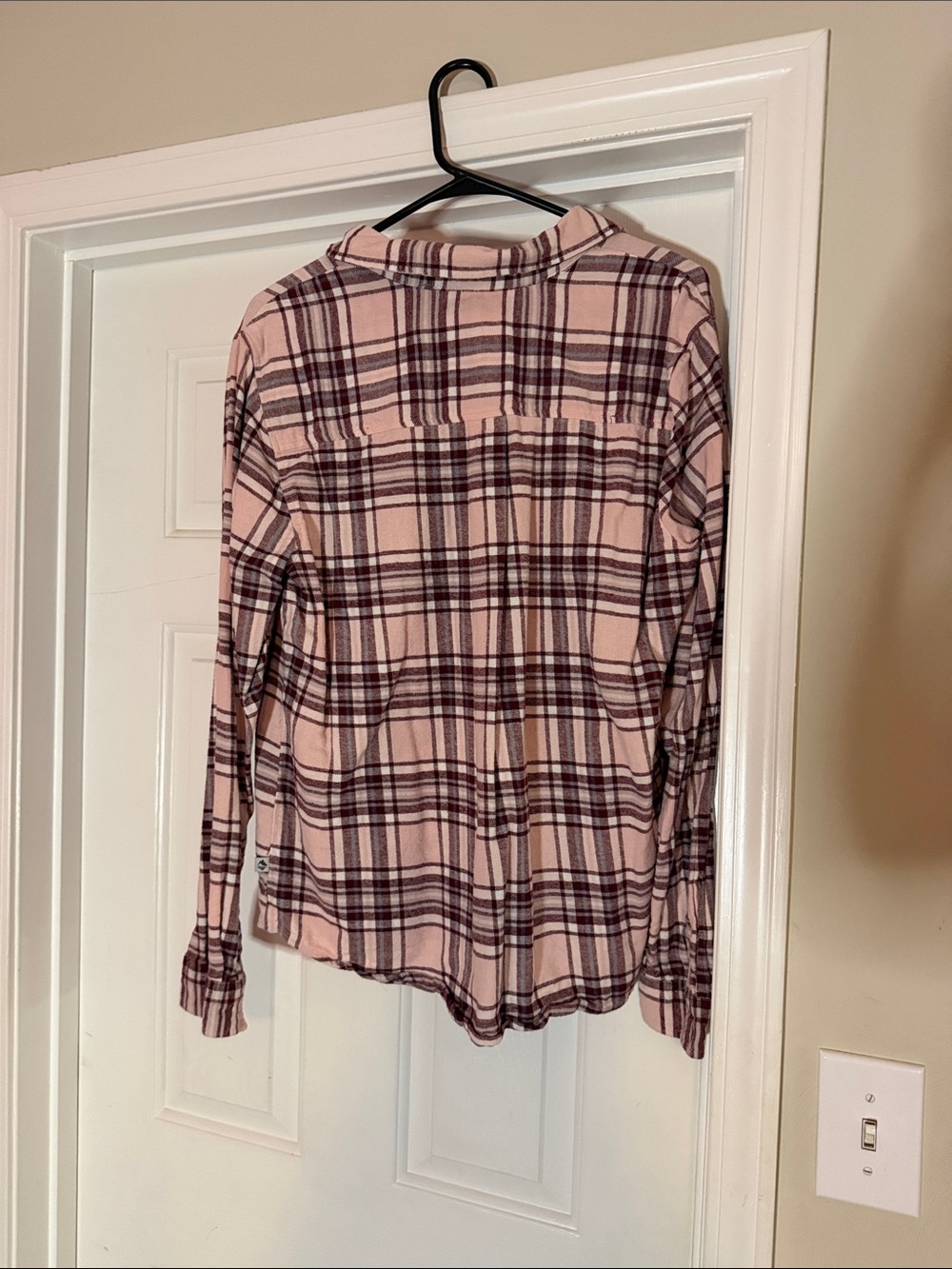 Women's Pink Plaid Button-Down Shirt - Picture 3 of 3